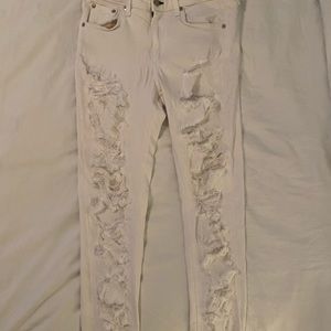 White Skinny Super Stretch Low Waisted Jeans